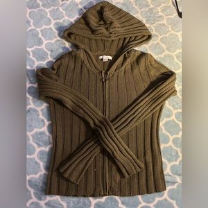 Slim zip up jacket from american eagle in olive green